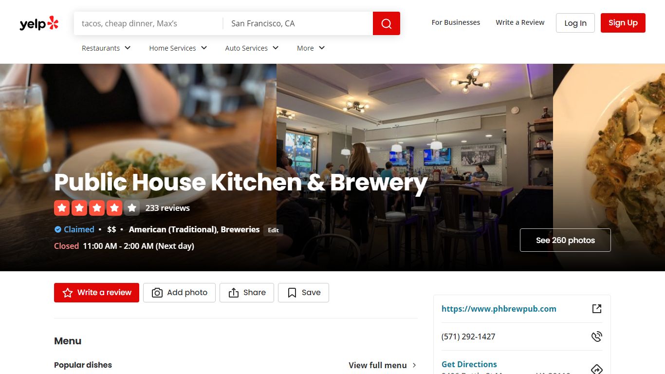 Public House Kitchen & Brewery - Manassas, VA - Yelp